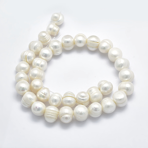 

PandaHall Natural Cultured Freshwater Pearl Beads Strands, Potato, Beige, 12~14x10.5~11mm, Hole: 0.8mm, about 35pcs/strand, 14.3 inch. Pearl..., Yellow