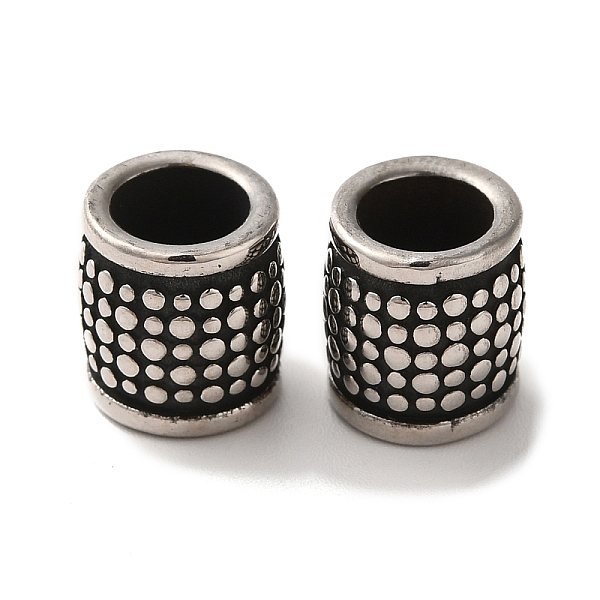 

PandaHall 304 Stainless Steel European Beads, Large Hole Beads, Column, Antique Silver, 10x9.5mm, Hole: 6mm 304 Stainless Steel Column