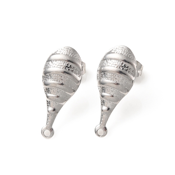 

PandaHall 304 Stainless Steel Stud Earring Findings, with Horizontal Loop, Teardrop, Stainless Steel Color, 21x9mm, Hole: 1.4mm, Pin: 0.8mm...