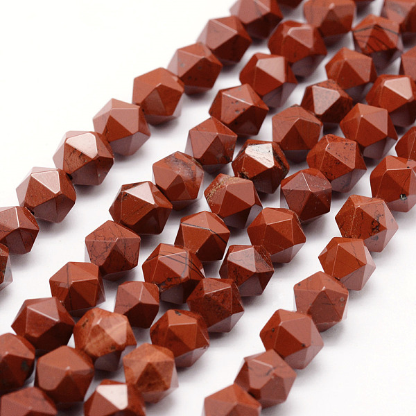 

PandaHall Natural Red Jasper Beads Strands, Star Cut Round Beads, Faceted, 10~10.5mm, Hole: 1mm, about 37~40pcs/strand, 15.5~15.7 inch...