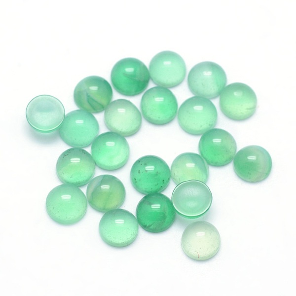 

PandaHall Natural Green Onyx Agate Cabochons, Half Round, 4x2~4mm Natural Agate Half Round