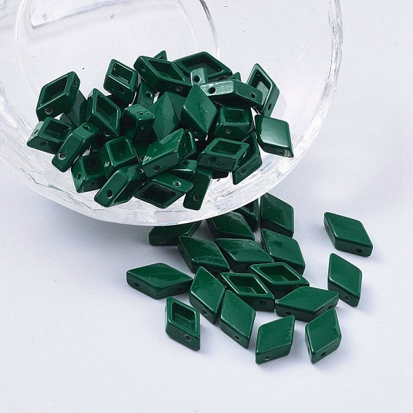 

PandaHall Spray Painted Alloy Multi-Strand Links, For Tile Elastic Bracelets Making, Rhombus, Dark Green, 12x7x3.5mm, Hole: 0.8mm Alloy...