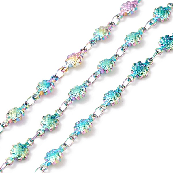 

PandaHall Rainbow Color 304 Stainless Steel Link Chains, Soldered, Flower, 10.5x5.5x2mm 304 Stainless Steel
