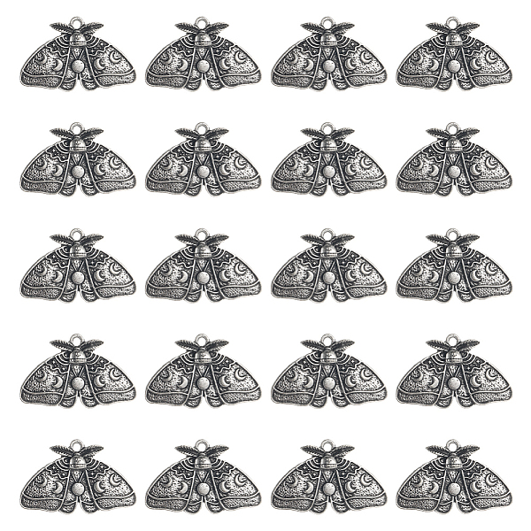 

PandaHall SUNNYCLUE Tibetan Style Alloy Pendants, Moth Charms, Antique Silver, 20x31.5x3.5mm, Hole: 1.8mm, 24pcs/box Alloy Insects