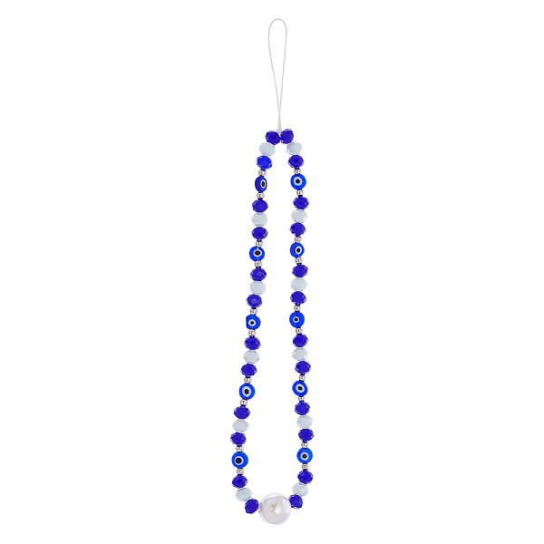 

PandaHall Acrylic Beaded Phone Lanyard, Wrist Straps Evil Eye Beads Mobile Phone Lanyard for Woman Men, Midnight Blue, 24cm Acrylic