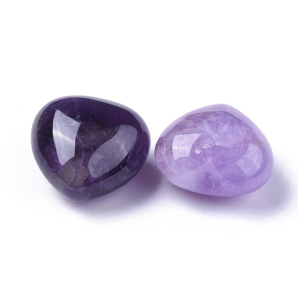 

PandaHall Natural Amethyst Heart Love Stone, Pocket Palm Stone for Reiki Balancing, 20x20x13~13.5mm Amethyst Heart