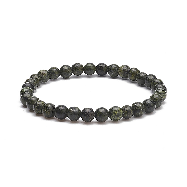 

PandaHall Natural Serpentine Round Beaded Stretch Bracelet, Gemstone Jewelry for Women, Inner Diameter: 2-1/4 inch(5.8cm), Beads: 6~6.5mm...