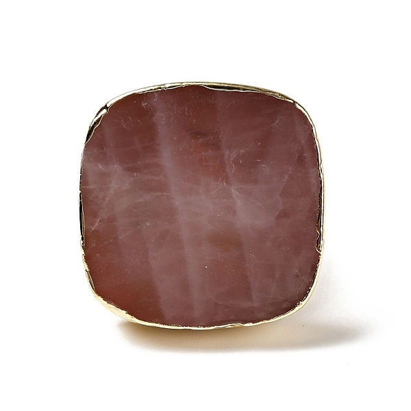 

PandaHall Natural Rose Quartz Square Singet Cuff Ring, Brass Jewelry for Women, Light Gold, Cadmium Free & Lead Free, US Size 7 3/4(17.9mm)...