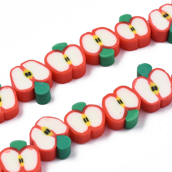 

PandaHall Handmade Polymer Clay Bead Strands, Apple Slice, Red, 6~12x7~11x4~4.5mm, Hole: 1.6mm, about 38~40pcs/strand, 12.99 inch~15.55 inch...
