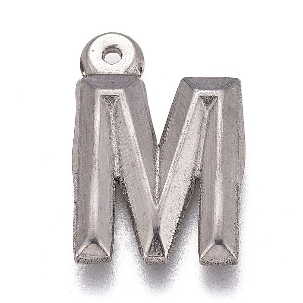 

PandaHall 304 Stainless Steel Pendants, Alphabet, Letter.M, 16x11x2mm, Hole: 1mm 304 Stainless Steel Letter M