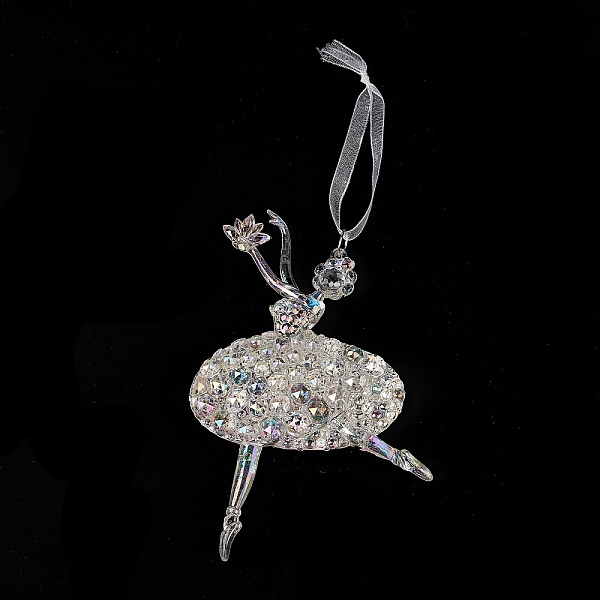 

PandaHall Christmas Transparent Acrylic Ballet Big Pendant Decorations, for Christmas Tree Hanging Oranments, 205mm Acrylic Human White