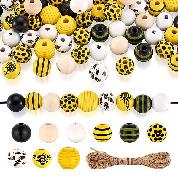 Kissitty DIY Bee Wooded Ornaments Kit
