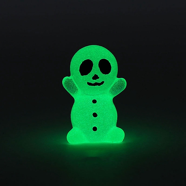 

PandaHall Luminous Halloween Theme Resin Decorations, Skull, 30x20mm Resin Skull