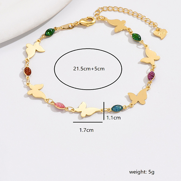 

PandaHall Brass Butterfly Chain Anklets for Women Brass Butterfly
