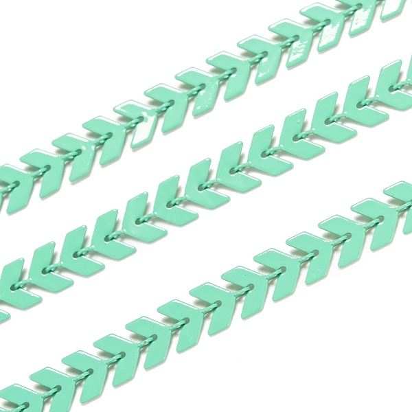 

PandaHall Spray Painted Brass Link Chains, Cobs Chains, Soldered, with Spool, Green, 7x6x2mm, 32.8 Feet(10m)/roll Brass Green