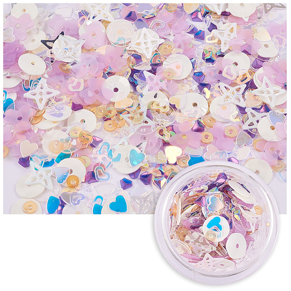 

PandaHall Laser Shining Nail Art Glitter, Manicure Sequins, DIY Sparkly Paillette Tips Nail, Mixed Shapes, Colorful, 1~8x1~8x0.3~0.7mm...