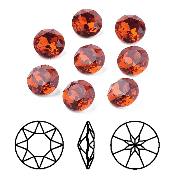 

PandaHall Pointed Back & Back Plated K9 Glass Rhinestone Cabochons, Grade A, Faceted, Flat Round, Tangerine, 10x5mm Glass Rhinestone Flat..., Orange