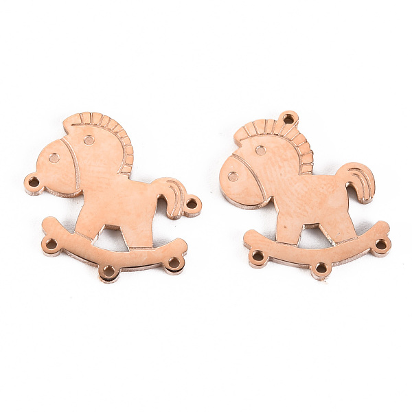 

PandaHall 304 Stainless Steel Chandelier Component Links, Laser Cut, Horse, Rose Gold, 18x15x1.5mm, Hole: 1.9mm 304 Stainless Steel Horse