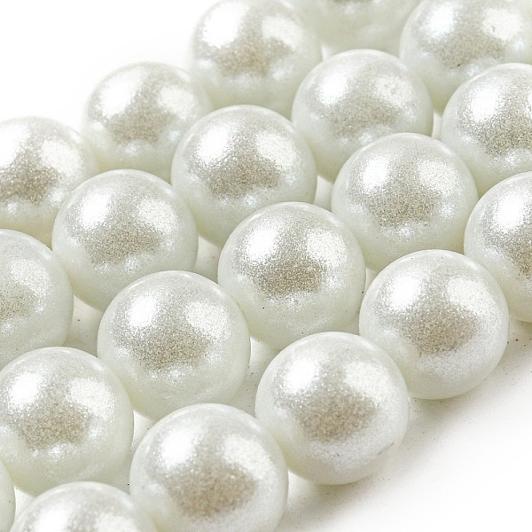 

PandaHall Spray Painted Glass Round Bead Strands, White, 10mm, Hole: 1.3~1.6mm, about 80pcs/strand, 31.4 inch Glass Round White