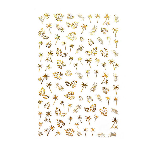 

PandaHall Laser Hot Stamping Nail Art Stickers Decals, Self Adhesive Nail Art Transfer Decals, Tattoos Sliders Manicure Tips Nail Decoration..., Gold