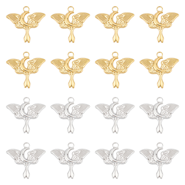 

PandaHall UNICRAFTALE 12pcs 2 Colors Butterfly with Moon Charm Stainless Steel Pendants Dangles Metal Charm for Necklace Bracelet DIY...