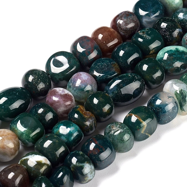 

PandaHall Natural Moss Agate Beads Strands, Tumbled Stone, Nuggets, 7~10x9~12x5~11mm, Hole: 1.4mm, about 26pcs/strand, 15.75 inch(40cm) Moss...