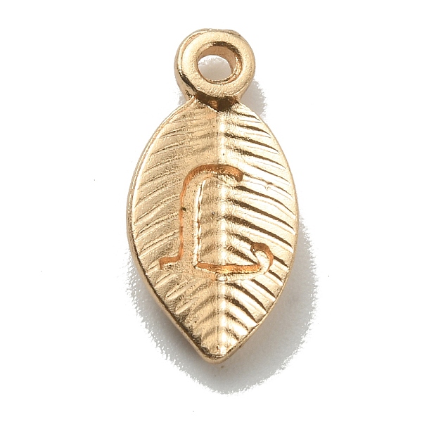 

PandaHall Alloy Pendants, Leaf with Letter Charm, Light Gold, Letter.L, 15.5x7.5x2.5mm, Hole: 1.5mm Alloy Letter L