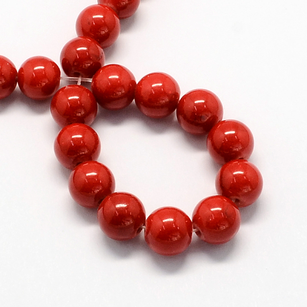

PandaHall Natural Dyed Mashan Jade Gemstone Bead Strands, Round, Red, 8mm, Hole: 1mm, about 50pcs/strand, 15.7 inch Mashan Jade Round Red
