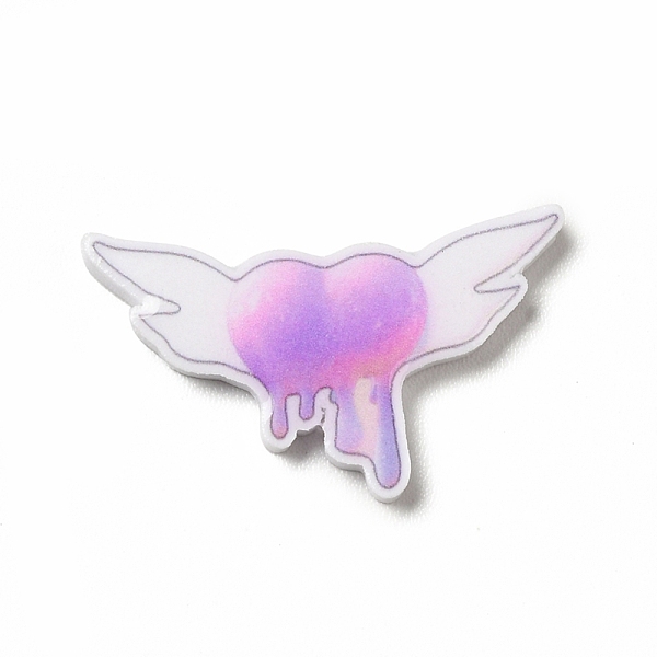 

PandaHall Opaque Acrylic Cabochons, Heart with Wing, 12x20x2mm Acrylic Wing Purple
