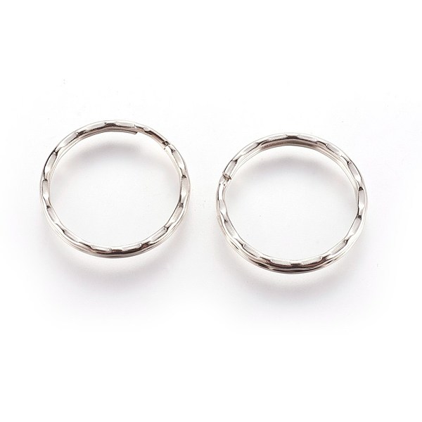 

PandaHall Iron Keychain Clasp Findings, Ring, Platinum, 25x1.5mm Iron Ring