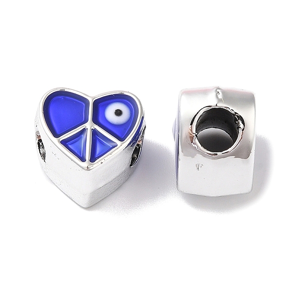 

PandaHall CCB Plastic Enamel European Beads, Large Hole Beads, Medium Blue, Heart, 12x12.5x9mm, Hole: 5mm Acrylic Heart