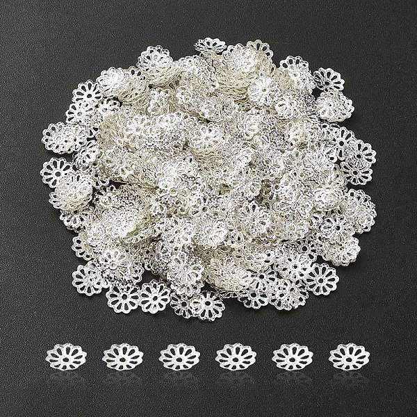 

PandaHall Iron Bead Caps, Multi-Petal, Silver, 9mm, Hole: 1.5mm Iron
