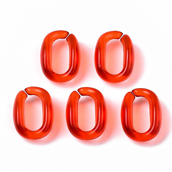 

PandaHall Transparent Acrylic Linking Rings, Quick Link Connectors, for Cable Chains Making, Oval, Red, 15.5x11x6mm, Inner Diameter...