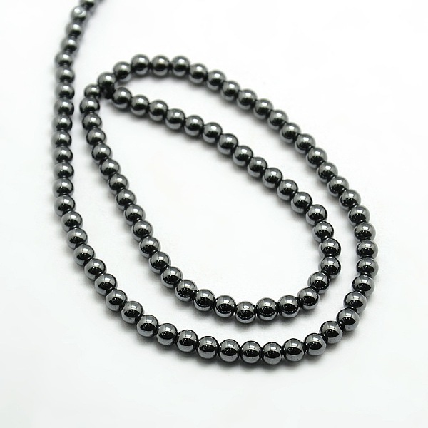 

PandaHall Grade AAA Magnetic Synthetic Hematite Round Bead Strands, 6mm, Hole: 0.8mm, about 66~70pcs/strand, 16 inch Magnetic Hematite Round