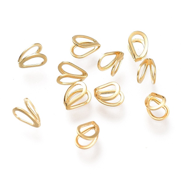 

PandaHall 304 Stainless Steel Pendant Bails, Teardrop, Golden, 5.5x4x3mm, Hole: 2.5x3mm 304 Stainless Steel