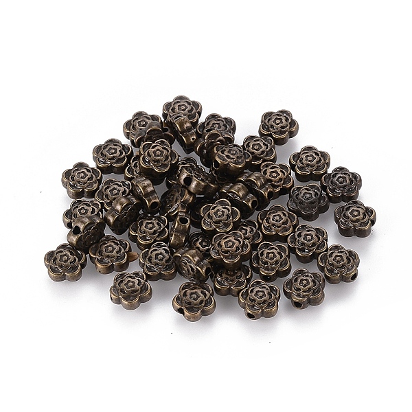 

PandaHall Tibet Bronze Metal Beads, Lead Free, Cadmium Free and Nickel Free, Antique Bronze, 7x4mm, Hole: 1mm Alloy Flower
