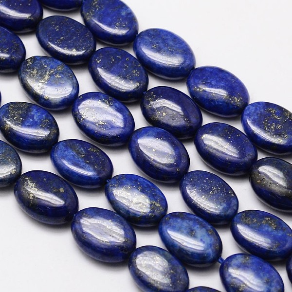 

PandaHall Natural Lapis Lazuli Oval Bead Strands, Dyed, 14x10x5mm, Hole: 1mm, about 28pcs/strand, 15.3 inch Lapis Lazuli Oval