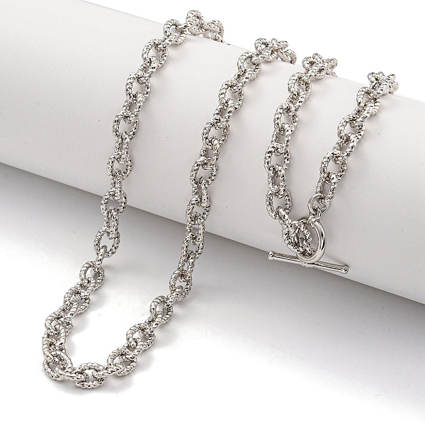 

PandaHall Twist Oval Brass Cable Chain Necklaces for Women, Platinum, 19.49 inch(495mm) Brass Oval