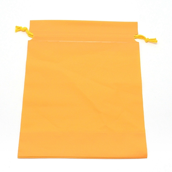 

PandaHall Rectangle Plastic Frosted Drawstring Gift Bags, with Cotton Cord, for Daily Supplies Storage, Gold, 28.5x20.8x0.15cm Plastic Gold