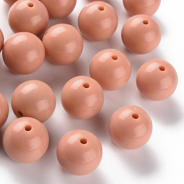 

PandaHall Opaque Acrylic Beads, Round, Dark Salmon, 20x19mm, Hole: 3mm, about 111pcs/500g Acrylic Round