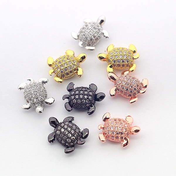 

PandaHall Brass Micro Pave Cubic Zirconia Tortoise Beads, Cadmium Free & Nickel Free & Lead Free, Mixed Color, 12x9.5x4.5mm, Hole: 1mm...