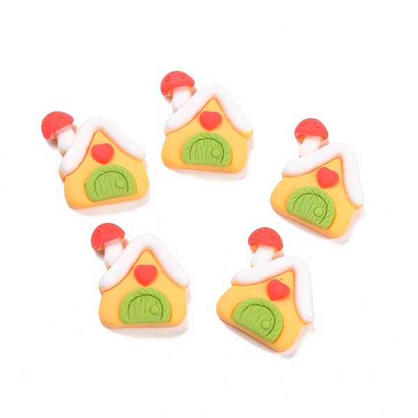 

PandaHall Resin Cabochons, Christmas Theme, House, Mixed Color, 22x20x5.5mm Resin Others Multicolor