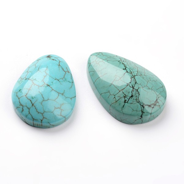 

PandaHall Dyed Natural Howlite Teardrop Cabochons, 23~45x14~30.5x7~8mm Howlite Teardrop
