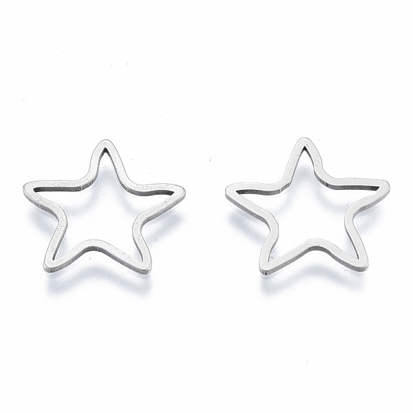 

PandaHall 201 Stainless Steel Linking Rings, Star, Stainless Steel Color, 16x16.5x1mm, Inner Diameter: 9x9.5mm 201 Stainless Steel Star