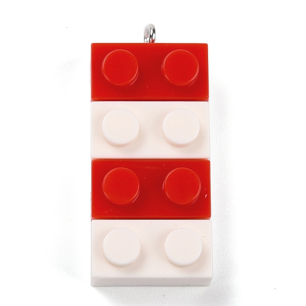 

PandaHall Resin Pendants, with Platinum Iron Loop, Toy Bricks, Red, 36x15.5x8mm, Hole: 2.6mm Iron+Resin Others Red