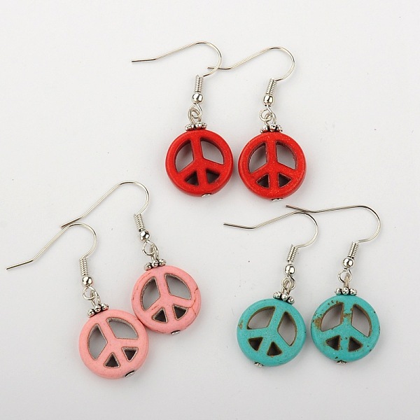 Dangle Peace Sign E… - image