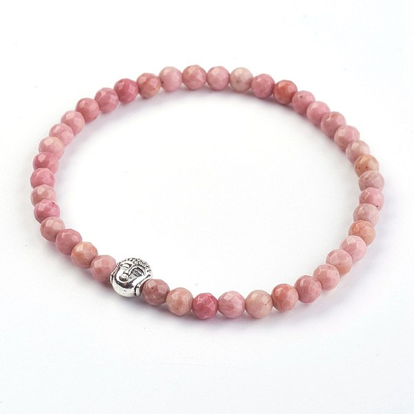 

PandaHall Natural Rhodochrosite Stretch Bracelets, with Alloy Buddha Beads, 2-1/8 inch(5.4cm) Rhodochrosite
