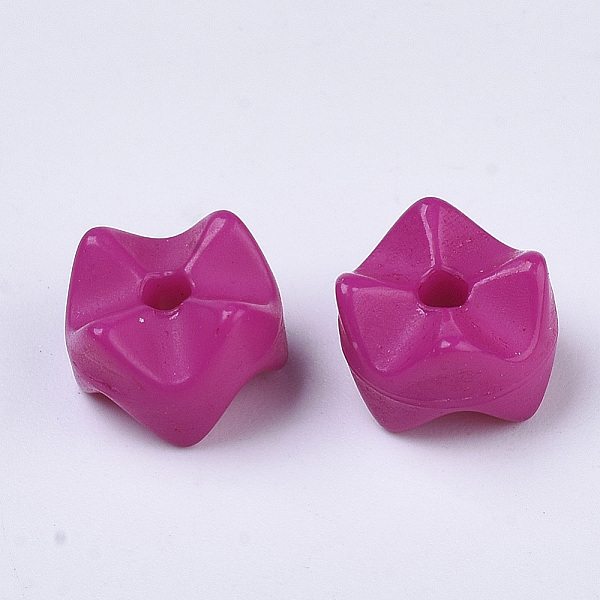 

PandaHall Opaque Acrylic Beads, Wave Flat Round, Mixed Color, 8.5x6mm, Hole: 1.8mm, about 215pcs/50g Acrylic Flat Round Multicolor