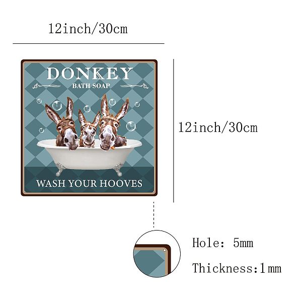

PandaHall Square Vintage Iron Tin Sign, Metal Warning Signs, for Home Garden Bar Wall Decor, Horse Pattern, 300x300x0.03mm Iron Horse