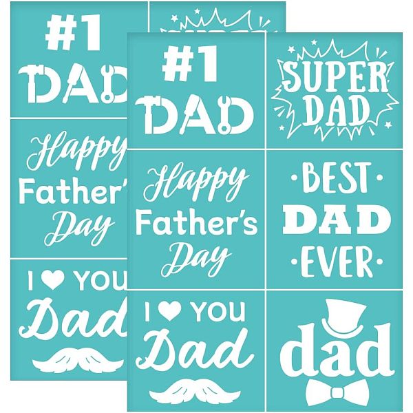 

PandaHall Self-Adhesive Silk Screen Printing Stencil, for Painting on Wood, DIY Decoration T-Shirt Fabric, Turquoise, Father's Day Themed..., Green